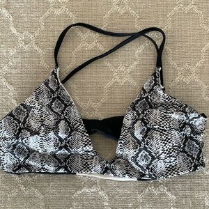 Reversible snakeskin bikini top